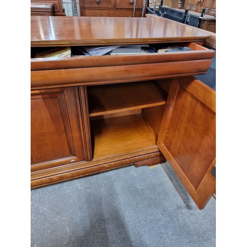 922 - Star Lot : Elegant large Mirrored back  mahogany sideboard with cupboard space featuring a full leng... 