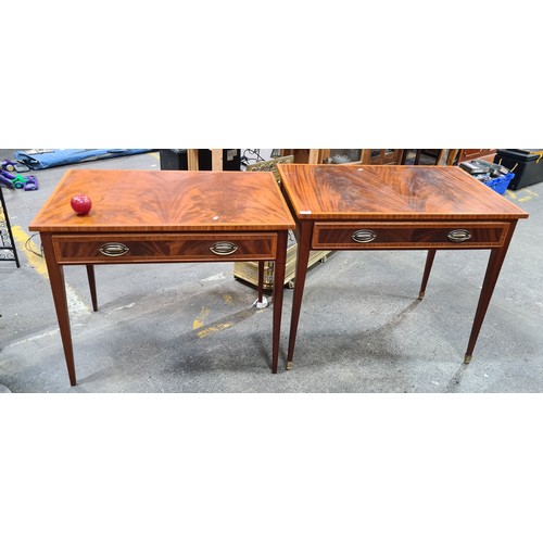 584 - Star Lot : Two very hnadsome Edwardian style console tables from William Tillman with drawers to fro... 