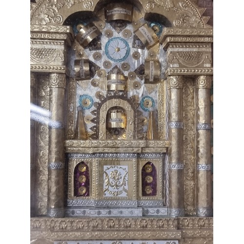 275 - Super Star Lot: An incredible rare pair of very large 19th century gilt reliquaries with one contain... 