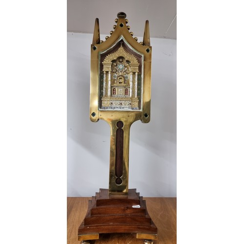 275 - Super Star Lot: An incredible rare pair of very large 19th century gilt reliquaries with one contain... 