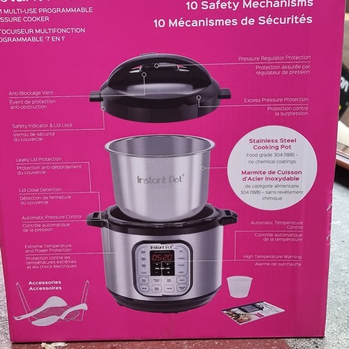 454 - A brand new Instant Pot 7 in 1 multi-use programmable pressure cooker model no. IP-DUO80 V2, with 8 ... 