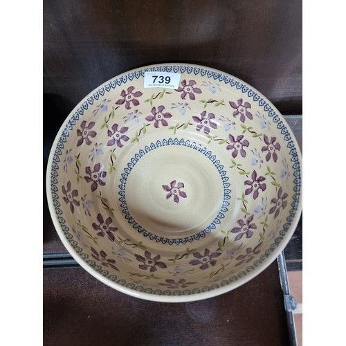 739 - A charming large Nicholas Mosse mixing bowl in the Clematis pattern. In very good condition.