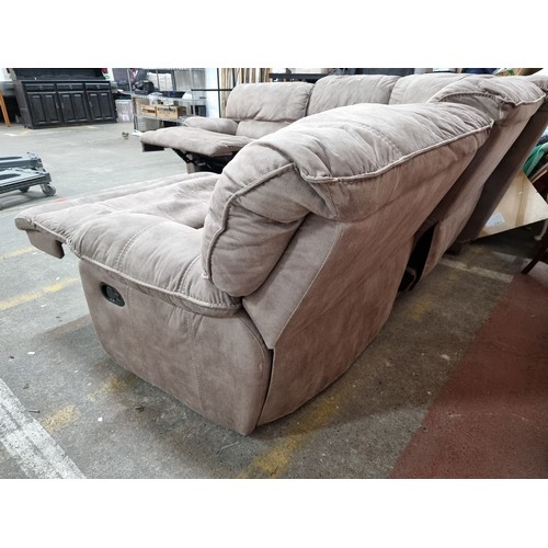 602 - Super Star Lot: A magnificent large L shape suede sofa with recliner features. Five pieces in total ... 