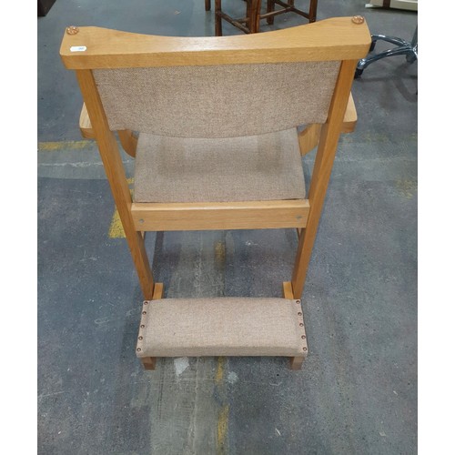 627 - A fabulous equality Hayes and Finch ecclesiastical chair with fold out kneeler.