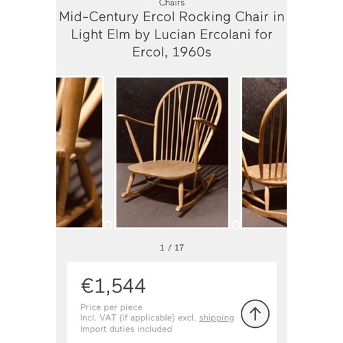 639 - Star Lot : A splendid 1960's Ercol rocking chair by Lucian Ercolani For Ercol. Its a stunning chair ... 