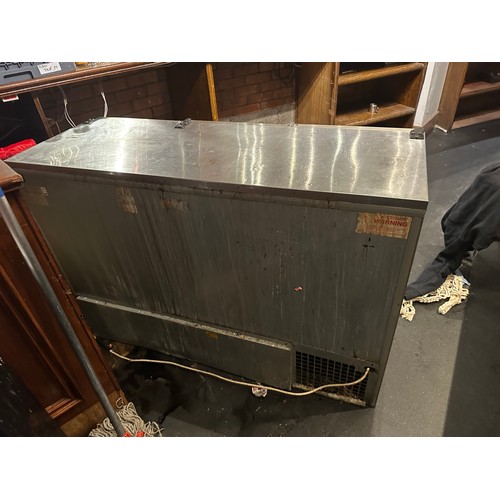 1041 - Star Lot : A very clean Stainless Steel triple door bar fridge by Auto bar, Fully working from a Bar... 