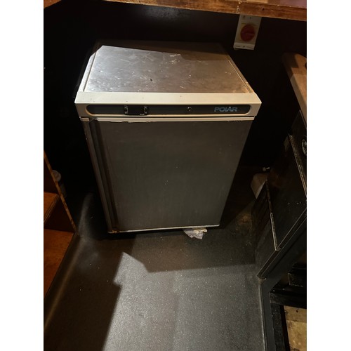 1052 - A stainless Steel Polar undercounted fridge Fully working from a Bar, restaurant that has closed dow... 