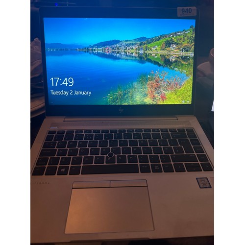 940 - Star Lot : Sleek HP EliteBook laptop, model 840 G6 and serial number 5CG0230LTX (i5). Comes with cha... 