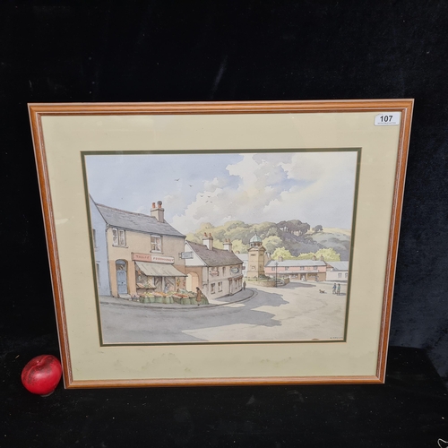 107 - A beautifully observed original watercolour on paper painting of Enniskerry village, County Wicklow.... 