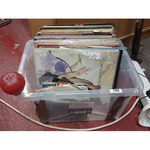 188 - A large impressive collection of vintage vinyl records from various different artists including Prin... 