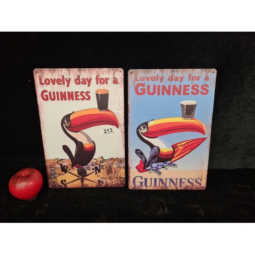 213 - Two metal Guinness advertising wall plaques.