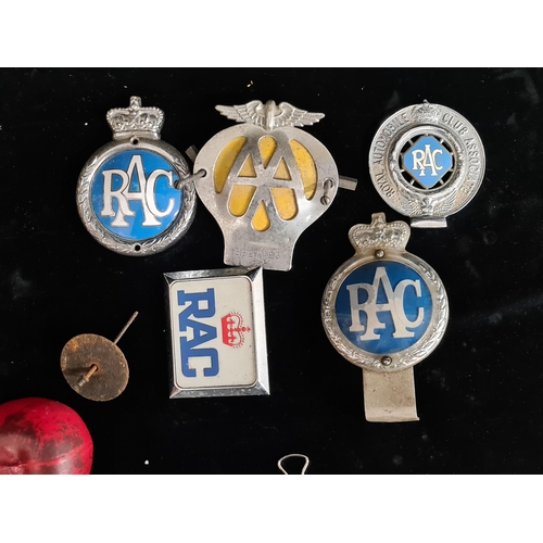 227 - Five vintage car badges including four for the Royal Automobile Club and another for the Automobile ... 