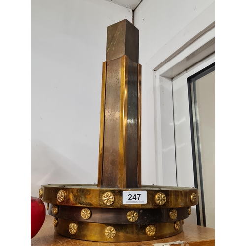 247 - A superb heavy ecclesiastical copper and brass base for a crucifix, or whatever else you would like ... 