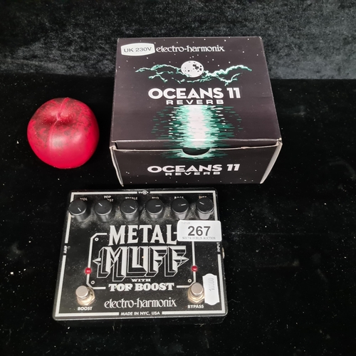 267 - An Electro Harmonix Oceans 11 Reverb Metal Muff with top boost. Held in original branded box and pac... 