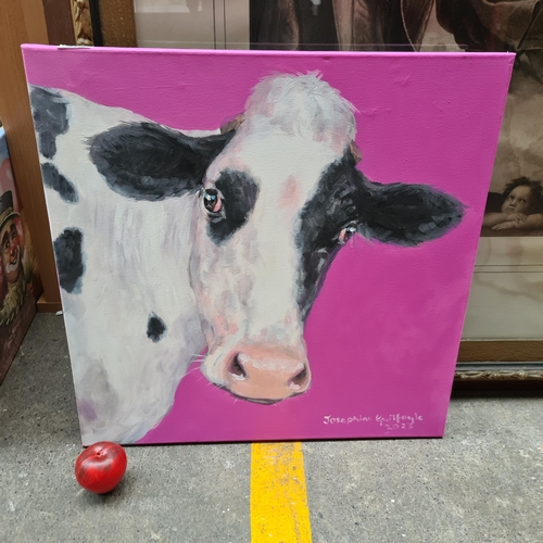 278 - A striking Josephine Guilfoyle original acrylic on canvas painting. Titled 'Mootown Jenny' and featu... 