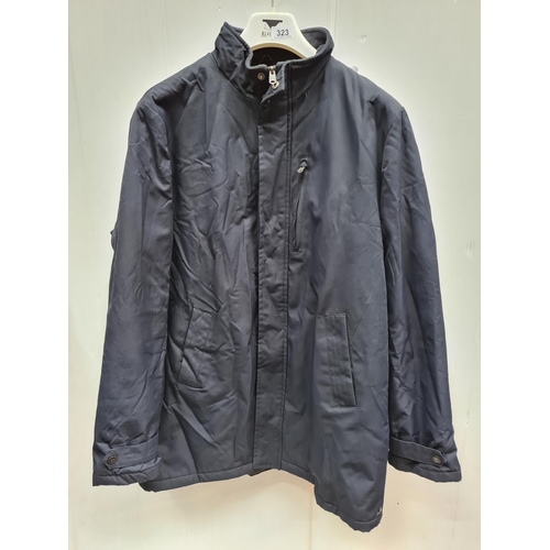 323 - A smart Threadbare padded coat in navy, with zip and poppers to front. Mens size XXL. Similar RRP of... 