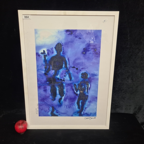 A very fine artist's proof giclée print titled "Parent and Child" featuring an abstracted composition of two figurative forms in a rich palette of blues. Signed indistinctly (Aidan McGonnell) and titled in pen to base. Housed in a smart white wooden frame.