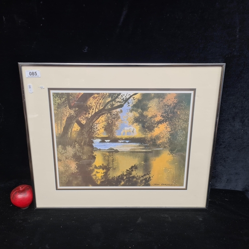 85 - A framed print of an artwork after the artist John Skelton, titled ''Autumn Reflections, Tolka River... 