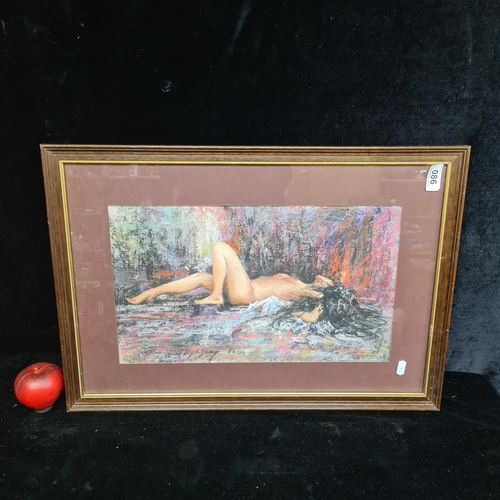 86 - Star Lot: A fabulous original Roy Lyndsay (Irish b.1945) oil pastel on pastel mat drawing / painting... 