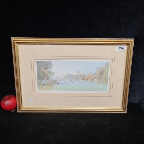 94 - A charming limited edition (24/850) print of a watercolour painting featuring a riverside scene. Sig... 