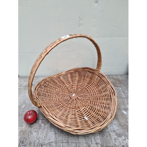 327 - A whimsical wicker provender basket, would look gorgeous filled with flowers.