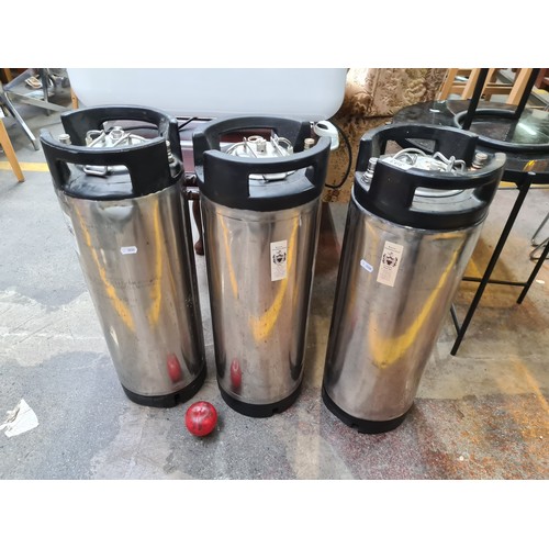 393 - 3 stainless steel German made 5 Gallon / 19L Corny / Cornelius beer kegs. Made by Spartanburg. Perfe... 