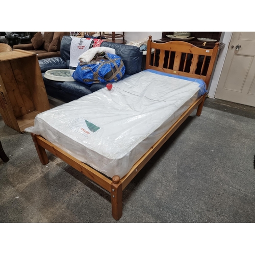 658 - Star Lot : A complete new single bed with solid pine frame and wrapped quality O Dearest mattress. R... 