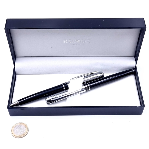 740 - Two Balmain of Paris ballpoint pens both inscribed Mazda in original presentation box.