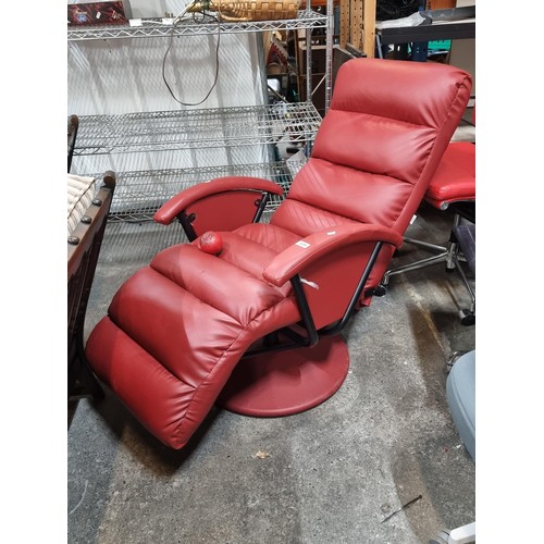 624 - Star Lot : A wonderful stylish and super comfortable Italian red leather adjustable recliner chair p... 