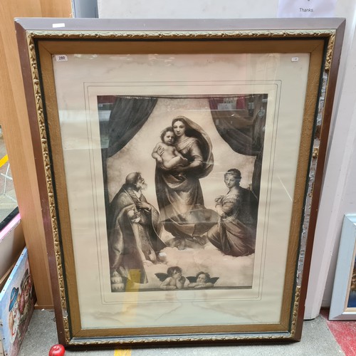 280 - Star Lot: An incredible and very large early 20th century print of Raphael's 16th century oil painti... 