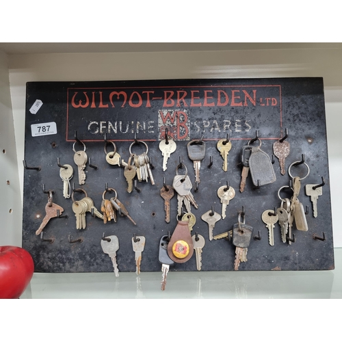 787 - A highly interesting cast metal car key shop display for Wilmot-Breeden Ltd. From Calormeters to bum... 