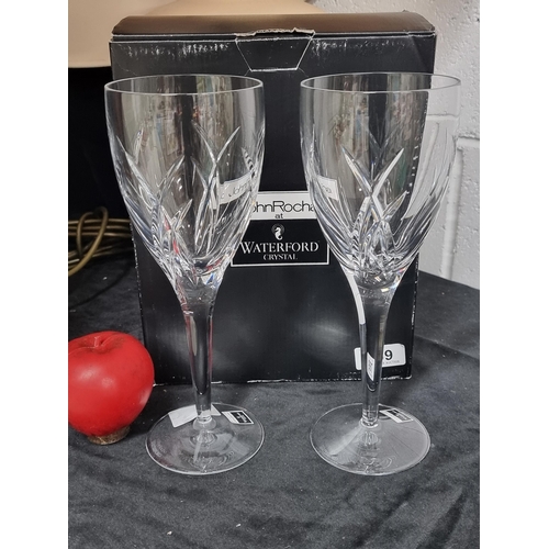 789 - Two brand new in box John Rocha for Waterford Crystal large signature goblets. Complete with origina... 