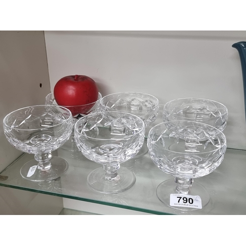 790 - Star Lot : A stunning set of six elegant Waterford Crystal champagne saucers / dessert bowls. In ver... 