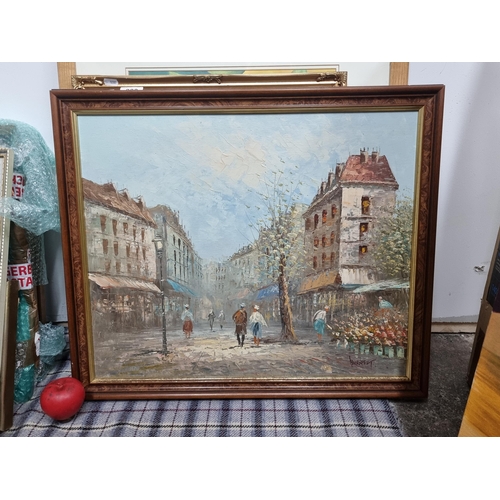 830 - A lovely large original Caroline Burnett (b.1877 - d.1950) oil on canvas painting featuring an impre... 