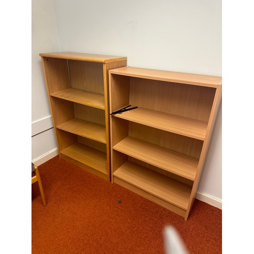 407 - Two good two shelf bookcases. With height adjustable shelfs.