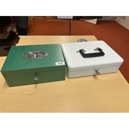 410 - Two good cash boxes Both with keys. The green one is especially nice.
There is only two opportunitie... 