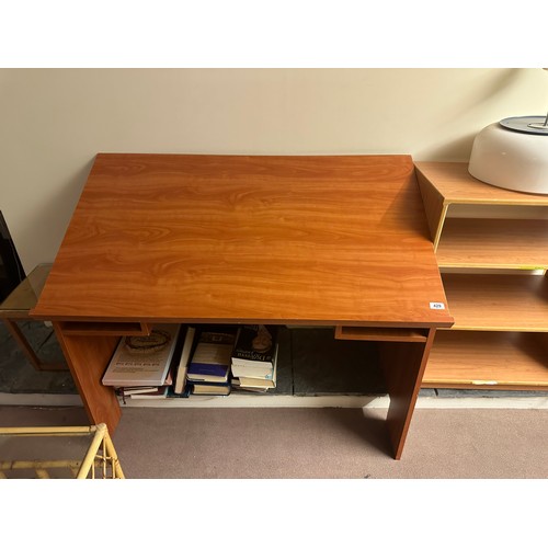 429 - Is a sloping cherry red desk with a little ledge at the bottom to stop books sliding off. Good size ... 