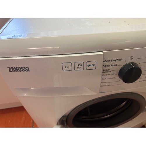 436 - Star lot : Zanussi 8kg 1400 RPM high capacity washing machine. Bought from DID on 21/2/23 With digit... 