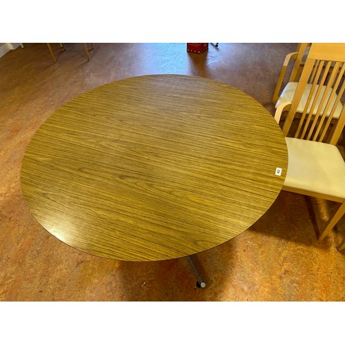 462 - Six Round Commercial dining tables with Chrome X bases, 120cm diameter tops ( 6 of these in the lot.... 