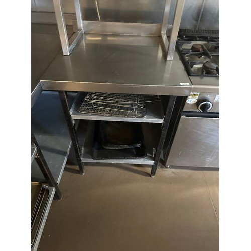 472 - A 50cm Stainless steel prep table with gallery back and storage below.
There is only two opportuniti... 