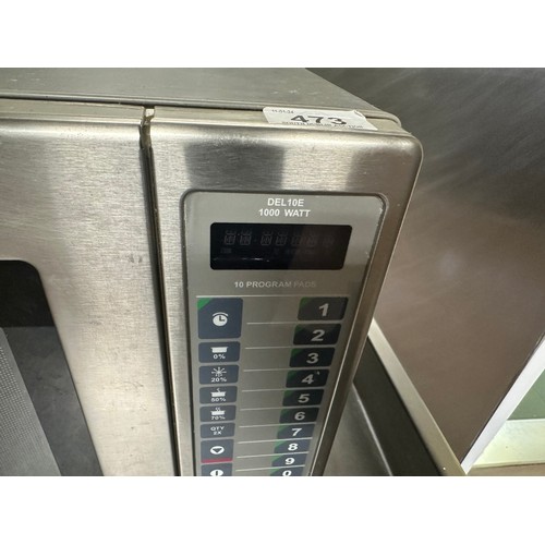 473 - A Menu Master  Commercial 1000 Watt Stainless Microwave.
There is only two opportunities to collect ... 