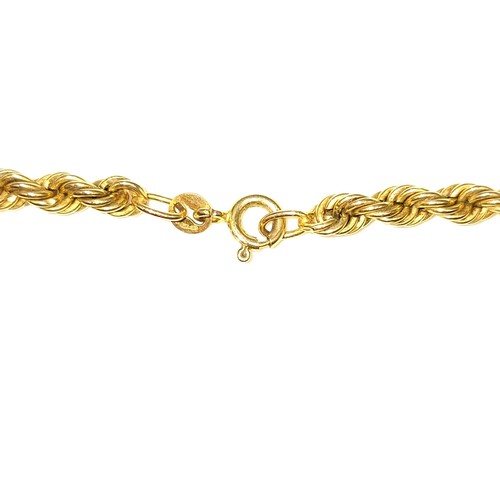 15 - Star Lot : A good heavy 9K gold rope twist necklace, length 40cm, weight 6.17 grams, boxed.