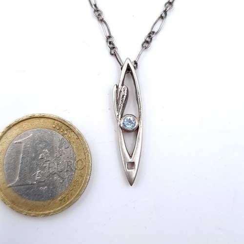 670 - A collection of four Celtic design gemstone silver necklaces, chain length 40cm-44cm.