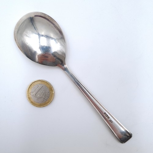 683 - A sterling silver preserved spoon hallmarked 1936 with a cipher to spoon finial stating GR 1937, len... 