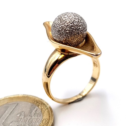 710 - An unmarked gold ring (probably 9K), set with a ball cluster diamond set ring, ring size O, weight 6... 