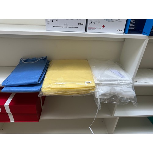 504 - A shelf of medical gowns. One blue and yellow.
There is only two opportunities to collect from the H... 