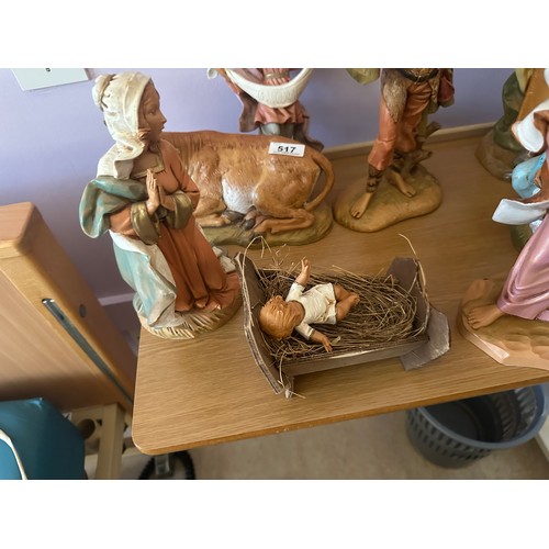 517 - A fabulous Italian made large Nativity Scene all with the original boxes, nice big size with the cha... 