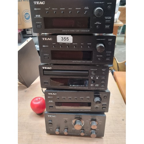 355 - Star lot : Five pieces of Teac stereo equipment including Integrated Stereo Amplifier model A-H300mk... 