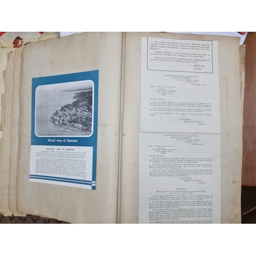 757 - Two very interesting vintage scrapbooks containing various Irish ephemera and documents including fl... 