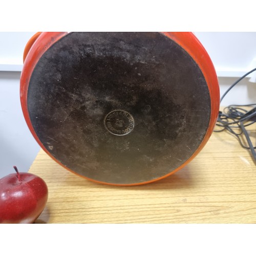 270 - A vintage Cousances (now known as Le Creuset) cast iron dutch oven. In a vibrant orange shade.